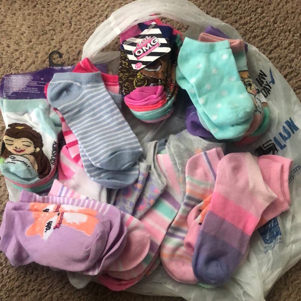 BUNDLED 42-Pairs of Ankle Designer Socks for GIRLS (added more)